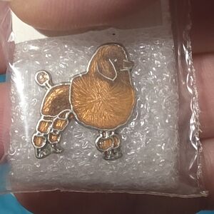 Orange Poodle Enamel Pin